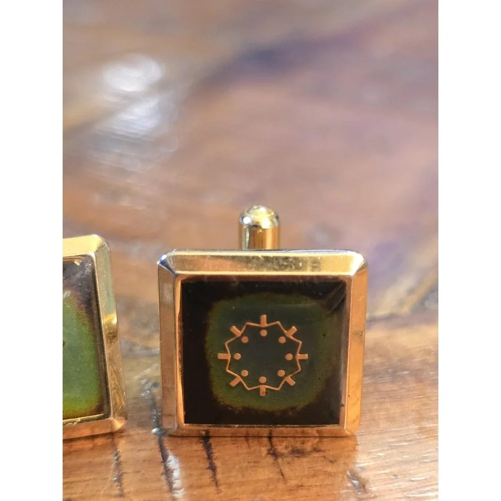 Vintage Matsushita Electric Mood Cufflinks Thermochromic Panasonic Japan 70s